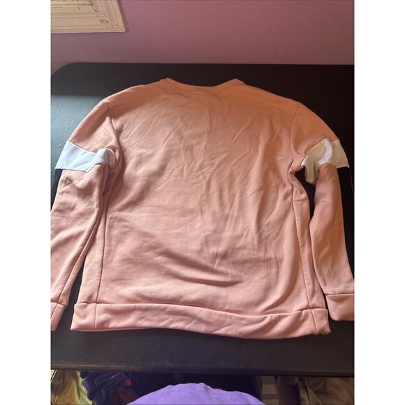 Nike Sweatshirt Womens XS Peach Therma Fit Side Zip Oversized Pullover Swoosh - Picture 8 of 8